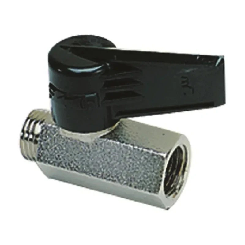Legris Nickel Plated Brass Threaded BSPP Threaded Ball Valve 3/8 in Male to Female 12 bar 80°C 0491 07 17
