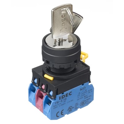 Idec IP65 Key Switch DPDT 10A, 3-Position Maintained Common Key 
