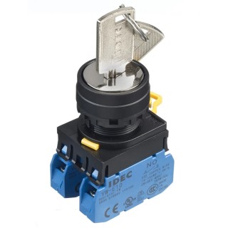 Idec IP65 Key Switch DPST 3-Way Spring Return Screw Terminal Straight-Key 