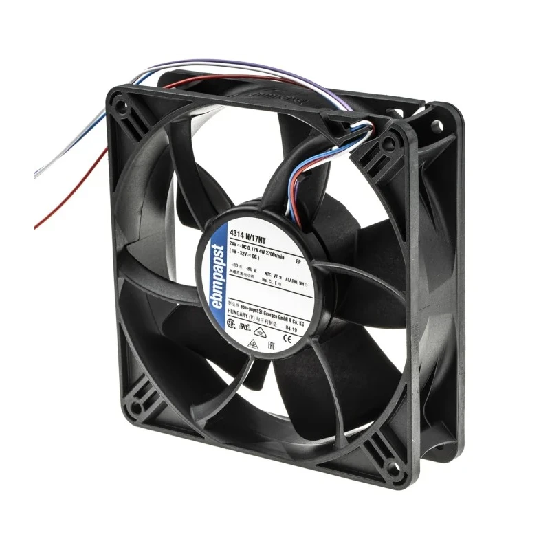 ebm-papst 4300 N - S-Panther Series Square Plastic Frame Axial Fan 24V DC 4W 0.12A 187m³/h IP20 119mm 32mm 32mm IP20