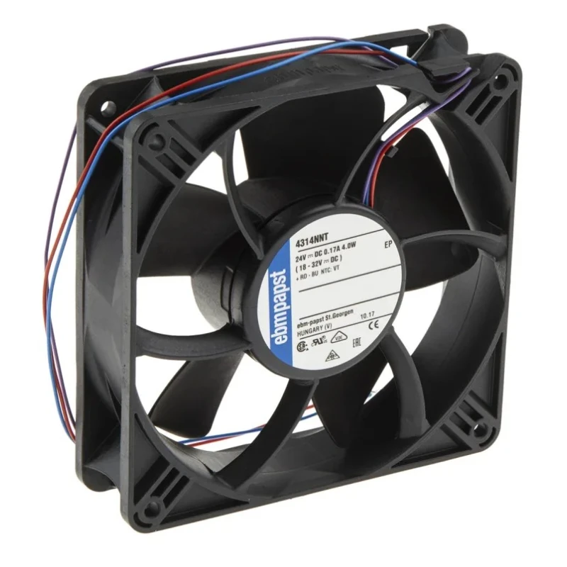 ebm-papst 4300 N - S-Panther Series DC Axial Fan 24 V DC 4 W 190 m³/h 119 mm x 119 mm x 32 mm 4314NNT