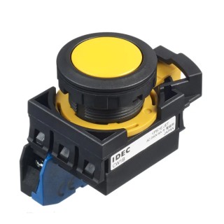 Idec Illuminated Maintained Push Button Switch Panel Mount 22 mm Cutout SPST IP65 CW1B-A1E10Y