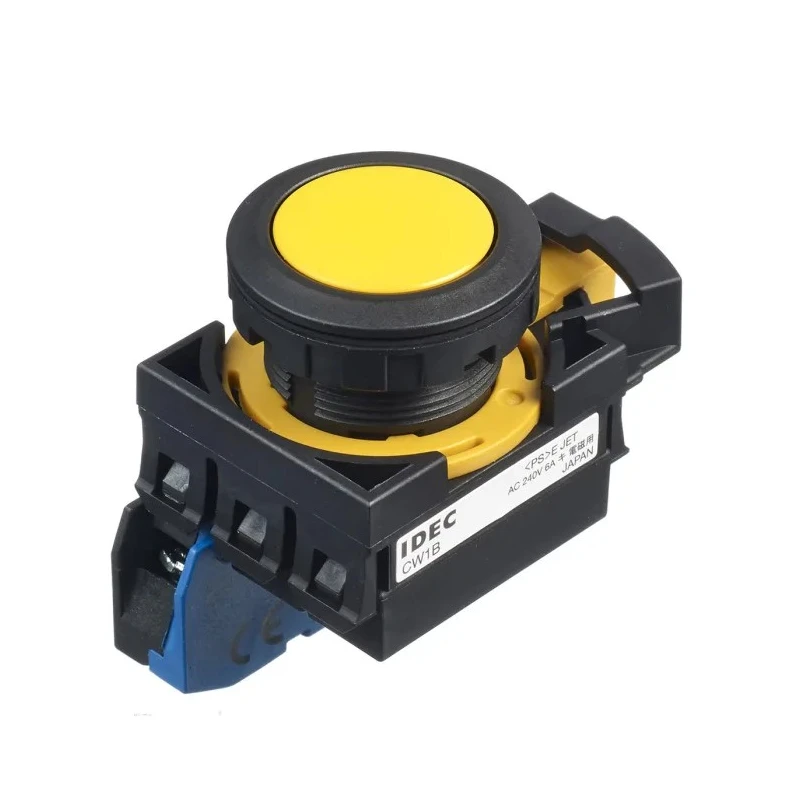 Idec Illuminated Maintained Push Button Switch Panel Mount 22 mm Cutout SPST IP65 CW1B-A1E10Y