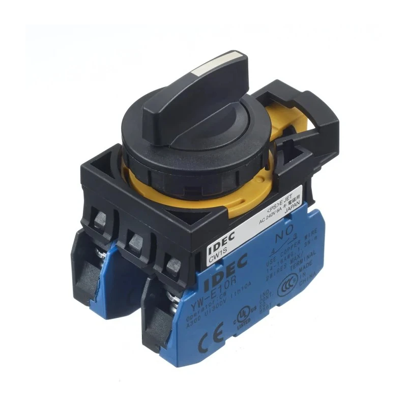 Idec Spring Return Selector Switch DPST, 3 Positions, 22 mm Cutout Diameter CW1S-31E20