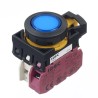 Idec Illuminated Push Button Switch, Momentary, Panel Mount, 22 mm Cutout, SPST Contact, Blue LED, IP65, 24 V CW1L-M1E01Q4S