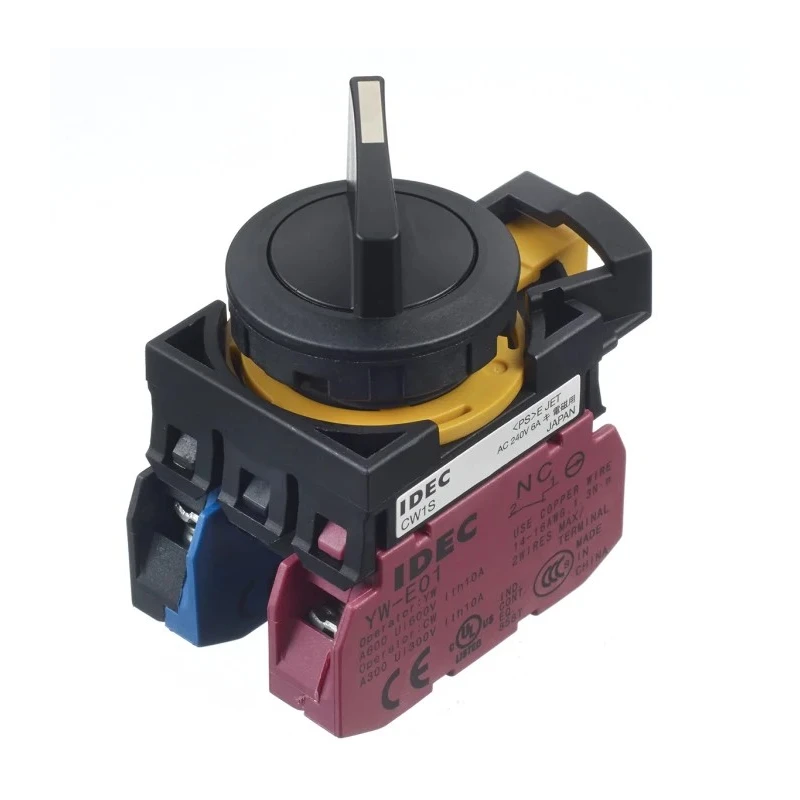 Idec Spring Return Selector Switch SPDT 2 Positions 22 mm Cutout Diameter CW1S-21LE11