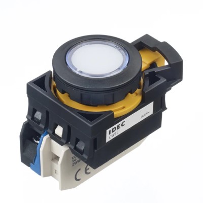 Idec Illuminated Momentary Push Button Switch Panel Mount 22 mm Cutout SPST White LED IP65 24 V CW1L-M1E10Q4PW
