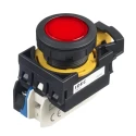 Idec CW Series Illuminated Maintained Push Button Switch, Panel Mount, 22 mm Cutout, SPST, Red LED, IP65, 24 V CW1L-A1E10Q4R