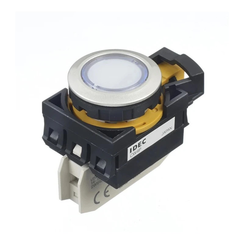Idec CW Series Illuminated Push Button Switch Panel Mount 22 mm Cutout White LED IP66 24V CW4P-1EQ4PW