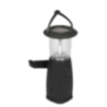 SUI Plastic Camping Lantern With Hand Dynamo 6 LEDs And Dual Lighting Inbuilt Battery & Solar Panel (Black 4-watt)