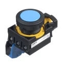 Idec CW Series Illuminated Push Button Switch, Maintained Operation, Panel Mount, Blue Actuator, 22 mm Cutout CW1B-A1E10S