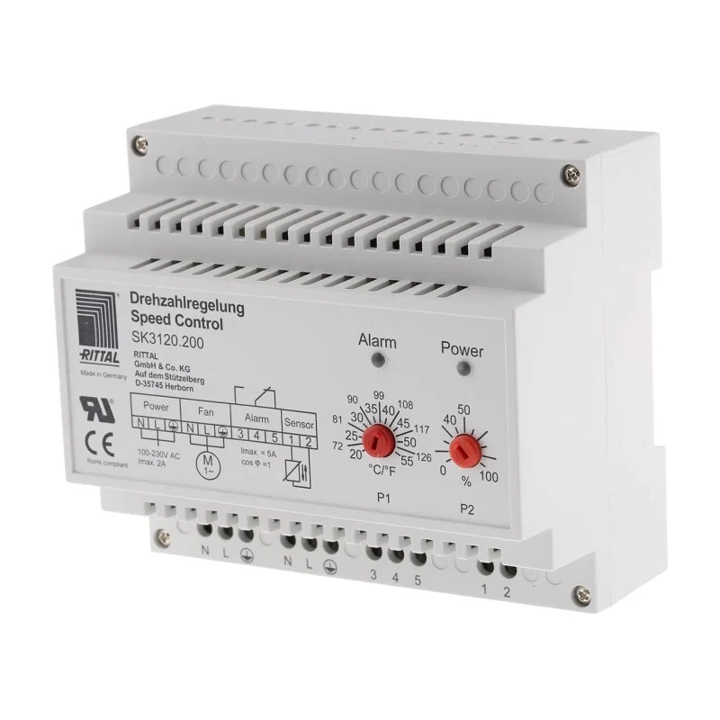 Rittal TopTherm Series Fan Speed Controller for Use with TopTherm Fan and Filter Units 230V AC 2A Maximum Current 3120200