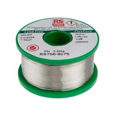 MBO Lead Free Solder Wire 0.38 mm Diameter, 217 °C Melting Point, Rosin Based Flux 250g 756-8875