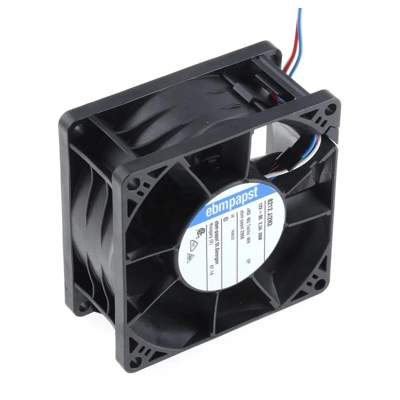 ebm-papst 8200 J Series Axial Fan 12V DC 26W 190 m³/h Airflow 2.16A Max IP20 80x80x38mm 