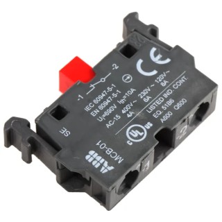 ABB ABB Modular Series Contact Block 690V 6A 1 NC Screw Terminal Front Mounting 1SFA611610R1010 MCB-01