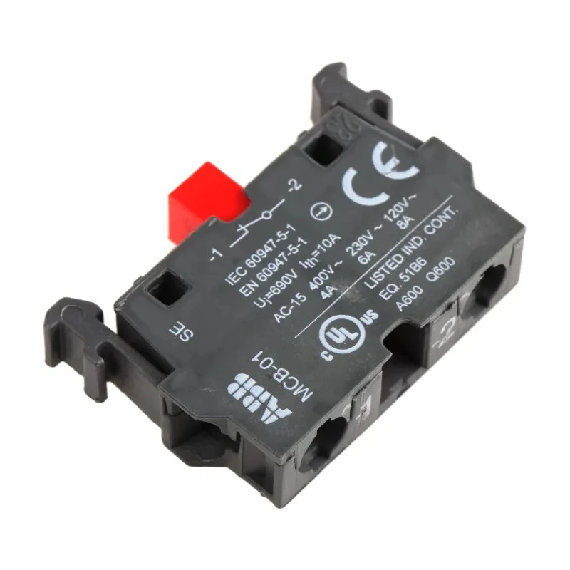 ABB ABB Modular Series Contact Block 690V 6A 1 NC Screw Terminal Front Mounting 1SFA611610R1010 MCB-01