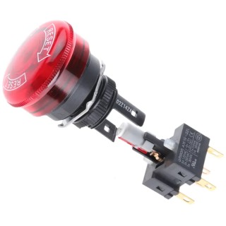 Omron A165E Series Twist Release Illuminated Emergency Stop Push Button Panel Mount 16 mm Cutout 2 NC IP65 A165E-LS-24D-02