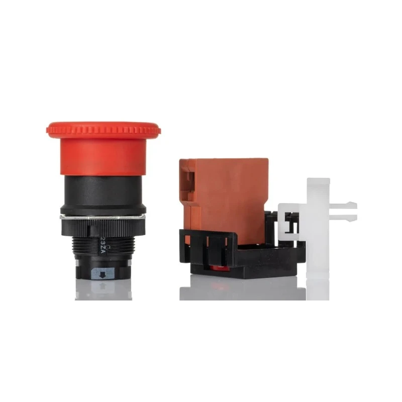 BACO Omron A22E Series Twist Release Emergency Stop Push Button, Panel Mount, 22mm Cutout, 1 NC Contact, IP65 A22E-M-01