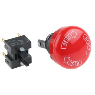 Omron A165E Series Twist Release Emergency Stop Push Button Panel Mount 16mm Cutout 2 NC IP65 A165E-S-02
