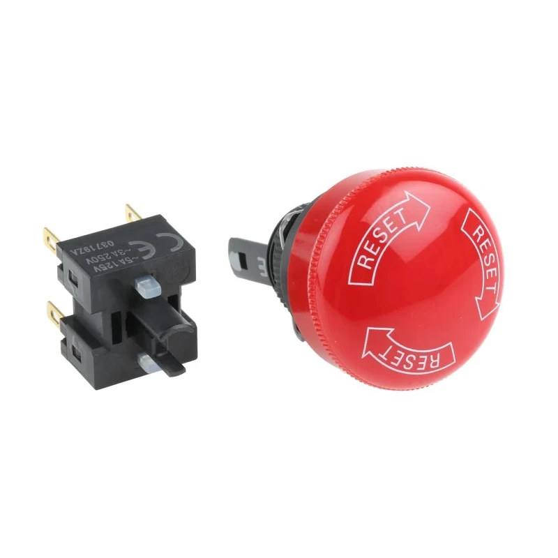 Omron A165E Series Twist Release Emergency Stop Push Button Panel Mount 16mm Cutout 2 NC IP65 A165E-S-02