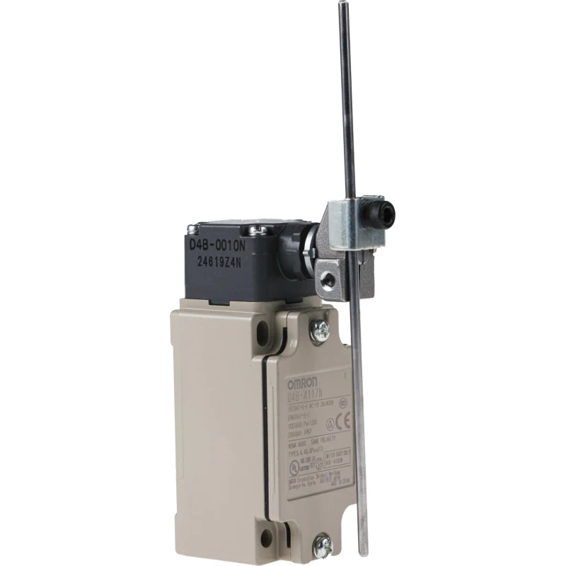 Omron D4B-N Series Rod Limit Switch, 1 NO/1 NC Contact, IP67 Protection, Aluminium Housing, 4A Switching Current 