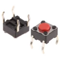 Alps Alpine Red Tactile Switch SPST Momentary Contact 12 V DC 4.3 mm Actuator SKHHAQA010
