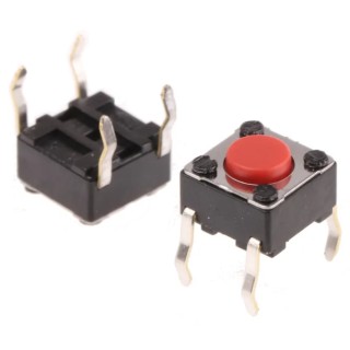 Alps Alpine Red Tactile Switch SPST Momentary Contact 12 V DC 4.3 mm Actuator SKHHAQA010