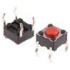 Alps Alpine Red Tactile Switch SPST Momentary Contact 12 V DC 4.3 mm Actuator SKHHAQA010