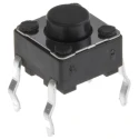 Alps Alpine Black Tactile Switch Stem 5 mm SPST 50mA 250 V AC 12 V DC Through Hole SKHHAKA010