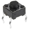 Alps Alpine Black Tactile Switch Stem 5 mm SPST 50mA 250 V AC 12 V DC Through Hole SKHHAKA010