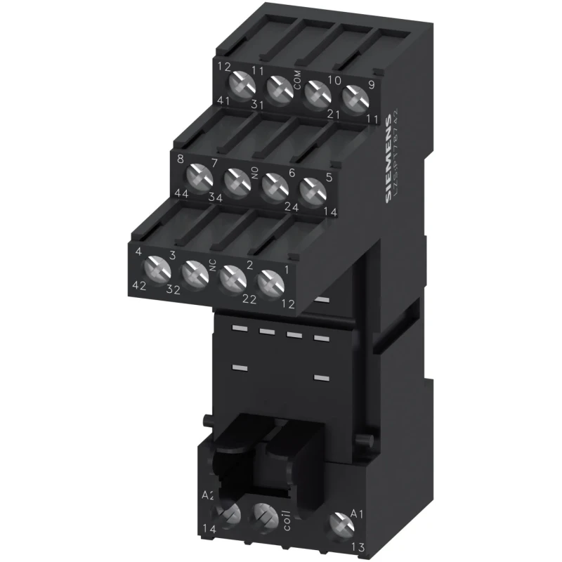 Siemens 4 Way Snap-On DIN Rail Relay Socket for PT Series LZS:PT78742