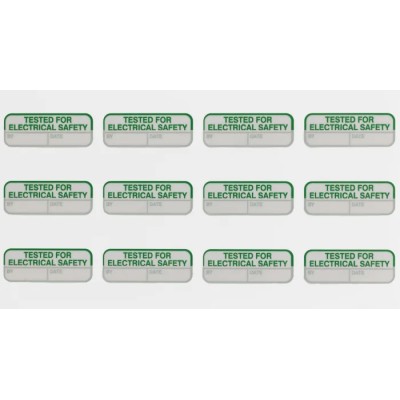 RS PRO Adhesive Pre-Printed Green Label Tested for Electrical Safety 40mm x 15mm 120 Per Pack 758-7905