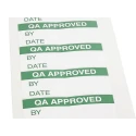 RS PRO Pre-Printed Adhesive Label QA Approved Vinyl Cloth Self Adhesive 38mm x 15mm 140 Per Pack 758-7955