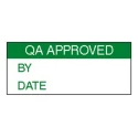 RS PRO Pre-Printed Adhesive Label QA Approved Vinyl Cloth Self Adhesive 38mm x 15mm 140 Per Pack 758-7955