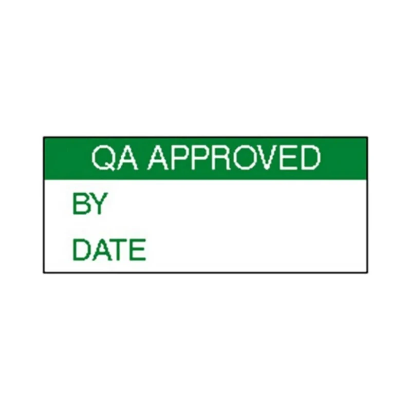 RS PRO Pre-Printed Adhesive Label QA Approved Vinyl Cloth Self Adhesive 38mm x 15mm 140 Per Pack 758-7955
