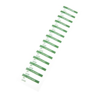 RS PRO Pre-Printed Adhesive Label Checked, Vinyl Cloth, 38mm x 15mm, Green Text on White, Pack of 140, Model 758-7970