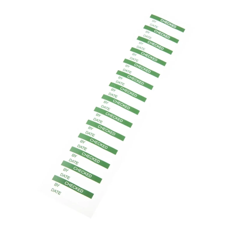 RS PRO Pre-Printed Adhesive Label Checked, Vinyl Cloth, 38mm x 15mm, Green Text on White, Pack of 140, Model 758-7970