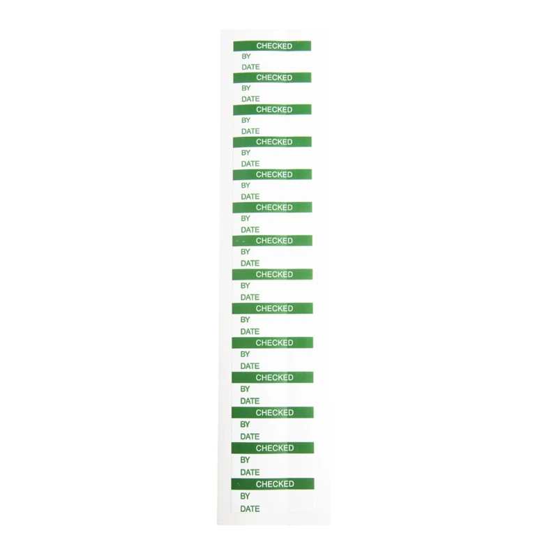 RS PRO Pre-Printed Adhesive Label Checked, Vinyl Cloth, 38mm x 15mm, Green Text on White, Pack of 140, Model 758-7970