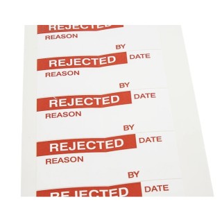 RS PRO Pre-Printed Adhesive Label Red Text White Background 38mm x 15mm 140 Per Pack 758-7995