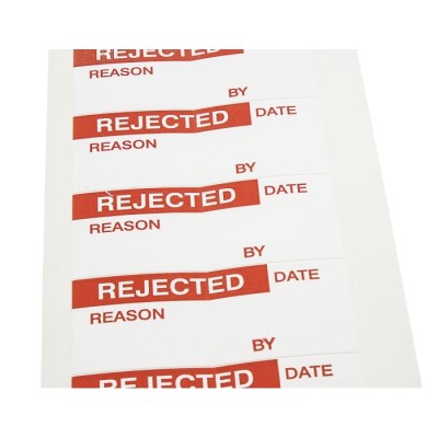 RS PRO Pre-Printed Adhesive Label Red Text White Background 38mm x 15mm 140 Per Pack 758-7995