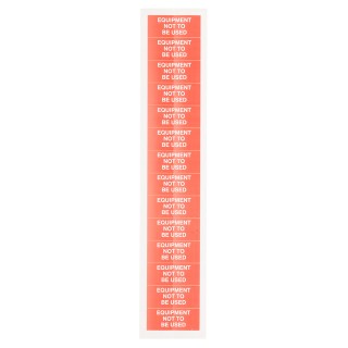 RS PRO Pre-Printed Adhesive Label 38mm x 15mm White Text on Red - Equipment Not To Be Used 758-7992