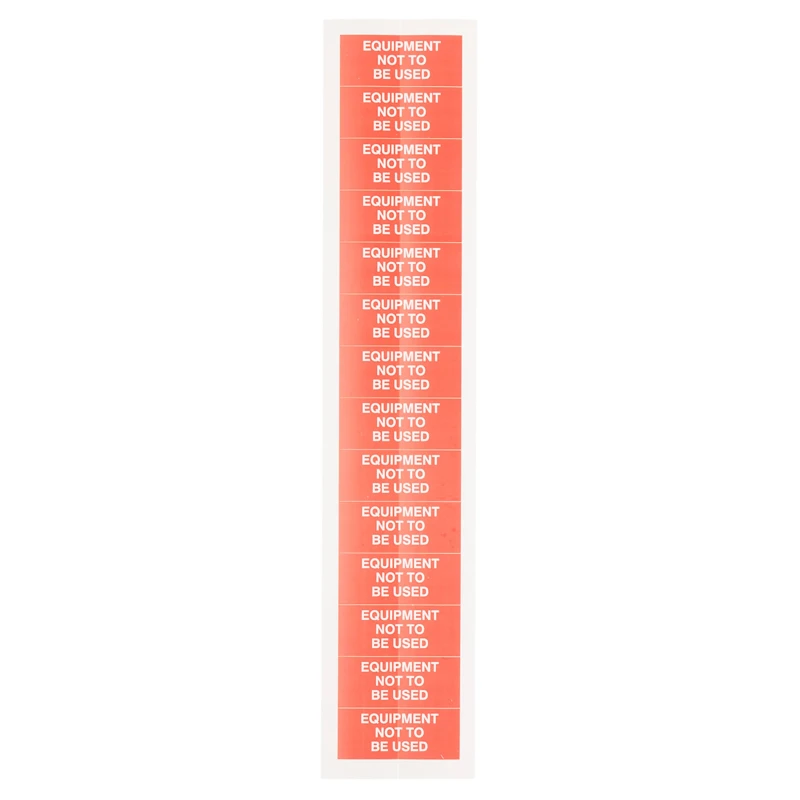 RS PRO Pre-Printed Adhesive Label 38mm x 15mm White Text on Red - Equipment Not To Be Used 758-7992