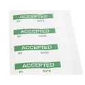RS PRO Pre-Printed Adhesive Label, Vinyl Cloth, 38 mm x 15 mm, Green Text ACCEPTED, Quantity 140 Per Pack 758-7999