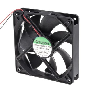 Sunon EE Series MagLev DC Axial Fan 24V DC 3.5W 2700 RPM 158.1 m³/h 120mm Square Frame Ball Bearing EEC0252B2-000U-A99