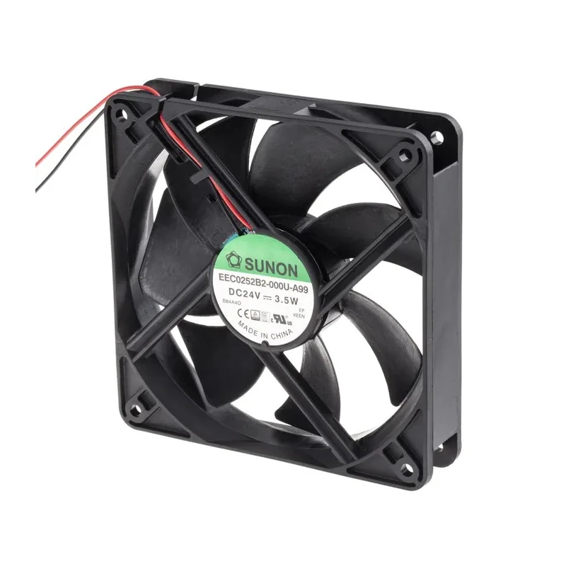 Sunon EE Series MagLev DC Axial Fan 24V DC 3.5W 2700 RPM 158.1 m³/h 120mm Square Frame Ball Bearing EEC0252B2-000U-A99