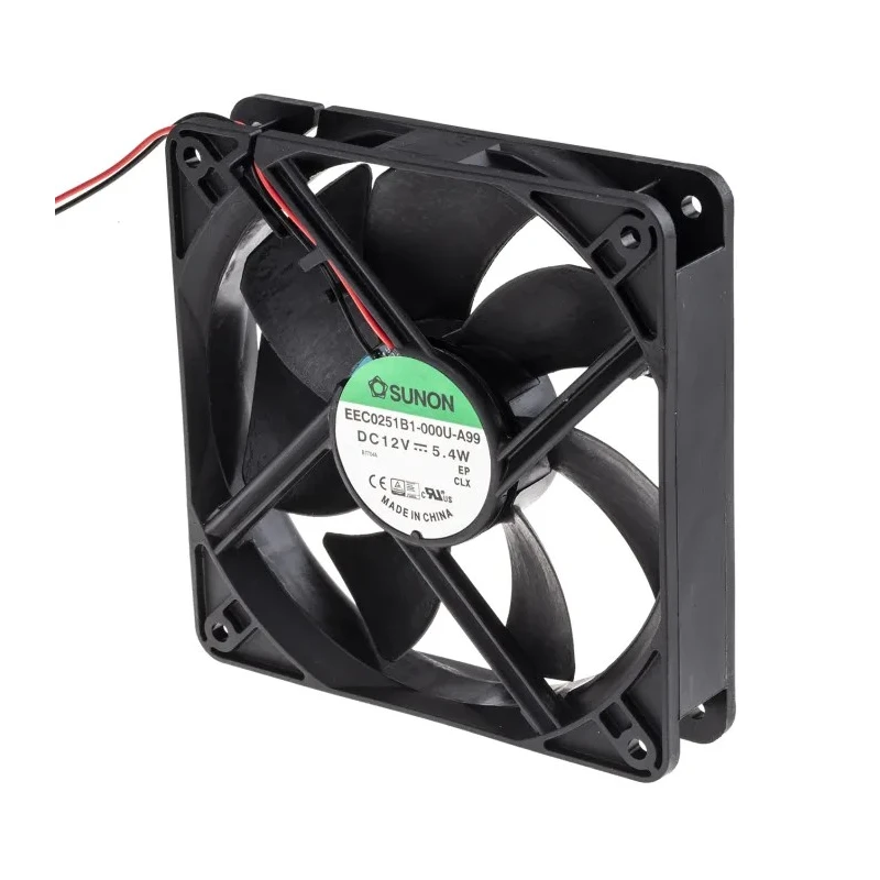 Sunon EE Series Axial Fan 12V DC 184 m³/h 5.4W 451 mA 120 mm Square Frame EEC0251B1-000U-A99