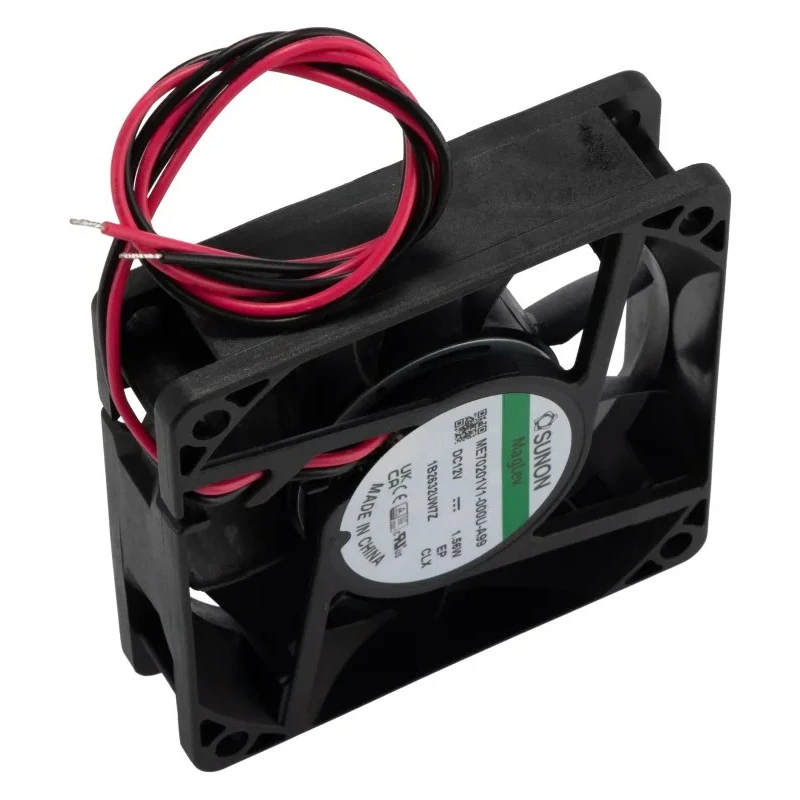 Sunon ME Series Axial Fan 12V DC 1.56W 49.3 m³/h 3200 RPM Vapo Bearing Square Frame 70mm ME70201V1-000U-A99