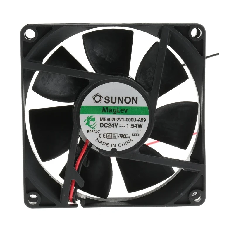 Sunon ME Series Axial Fan 24V DC 1.54W 64mA 61.2 m³/h 80x80x20 mm ME80202V1-000U-A99