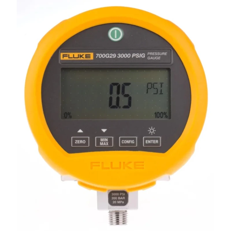 Fluke G 1/4 RS232 Precision Pressure Gauge 114 mm Dial Size 200 Bar Accuracy ±0.05% RS232 Interface 