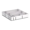 Bott Plastic Storage Bin Divider Grey 525 mm x 525 mm x 100 mm 43020750